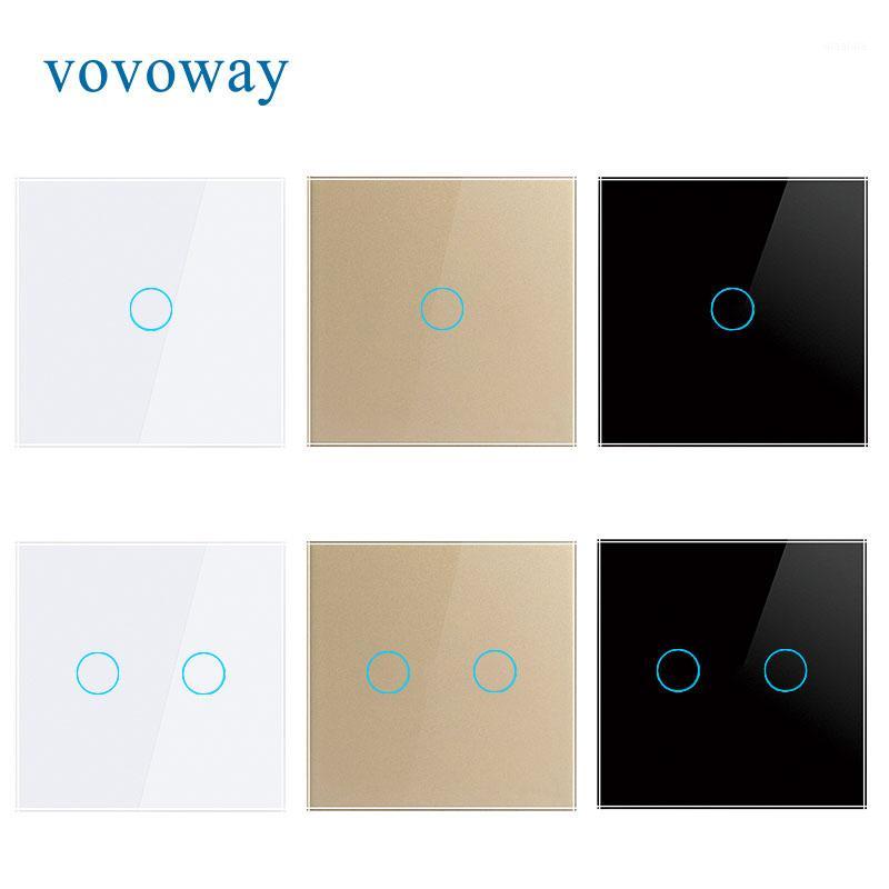 

Vovoway EU Glass panel touch light switch,home wall stick,1\2\3Gang AC110V 220V1