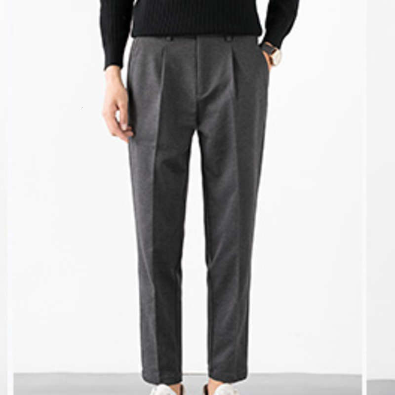 

Vestido 2021 New Masculino Outono Inverno Novo Fino Slida Coringa Linha Reta Perna De l Casuais Juventude VTM1, Brown