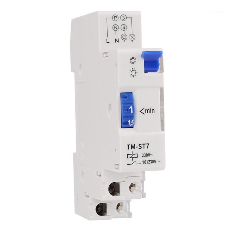

220V 7 Minutes Mechanical Timer 18mm Single Module Din Rail Staircase Timer Time Switch Instruments1