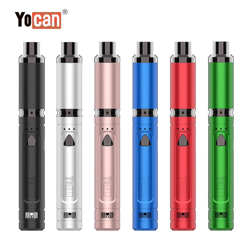 

Original Yocan Armor plus Portable Wax Vaporizer Vape Pen for Concentrate 650mah Battery Adjustable voltage two coil options QDC and QTC