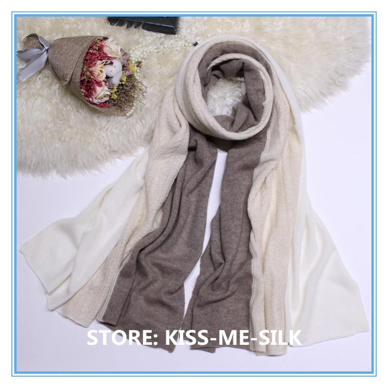 

KMS New three-color striped thin cashmere shawl scarf ladies autumn and winter scarf shawl 188*66CM/200G