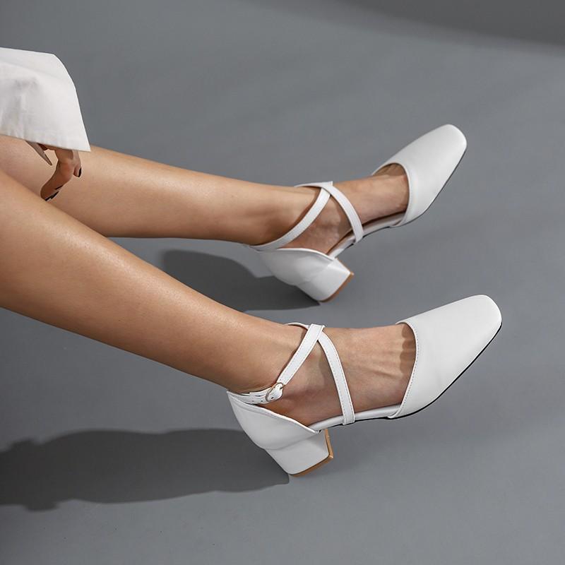 

Gladiator Sandals Women High Heels Sandals 2021 Summer New Covered Toe Ankle Strap Block Heels Ladies Shoes Red Plus Size 45 46, Black