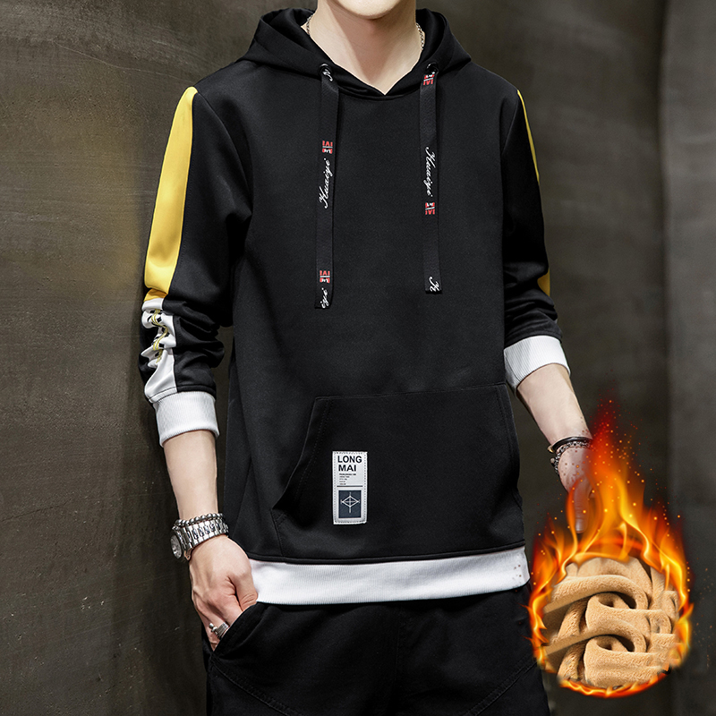 

2020 Autumn warm sweatshirts of wool folk solid velo hip hop hoodie men harajuku topos gout transportation 1C67, Black