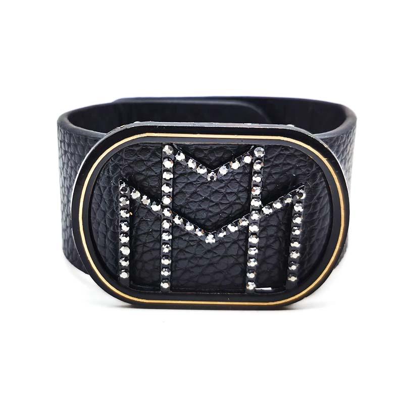 

Tennis Elegant Jewelry Fashion Leather Bracelets For Women 2021 Metal Charm Ladies Bohemian Wide Wrap Bracelet Party Gift Geometric