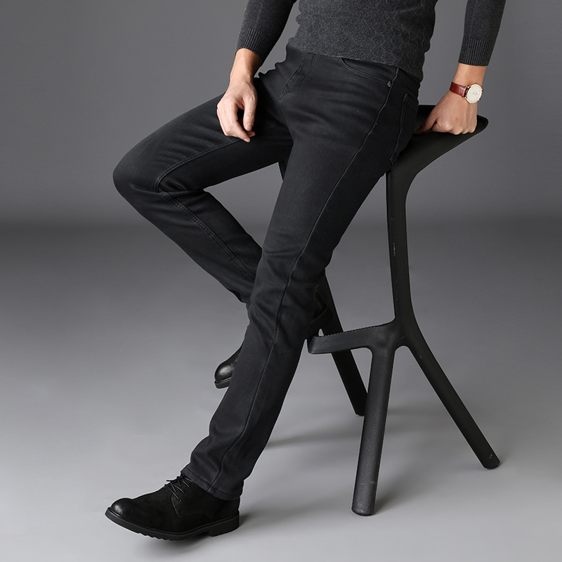 

Men's Slim Fashion Jeans High Quality Male Elastic Gray Skinny Leisure Jeans Brand Clothing 201123