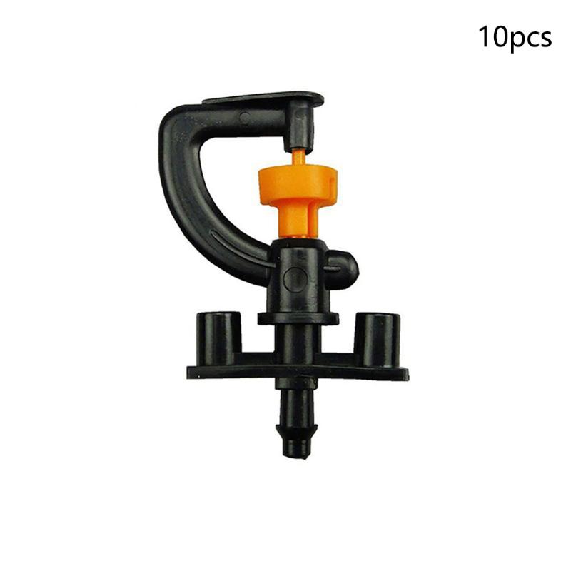

10 Pcs G Shaped Nozzle Patio Easy Install With Holder Sprinkler Tools 360 Degrees Rotating Micro Irrigation Plastic Garden, As pic