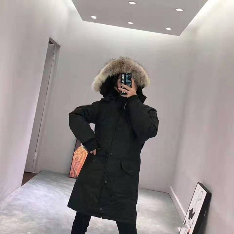 

Luxury Canada Brand Winter Women Jacket 90% White Goose Parkas Long Fur Collar Hooded Outerwear Windproof Warm Down Coat, 10