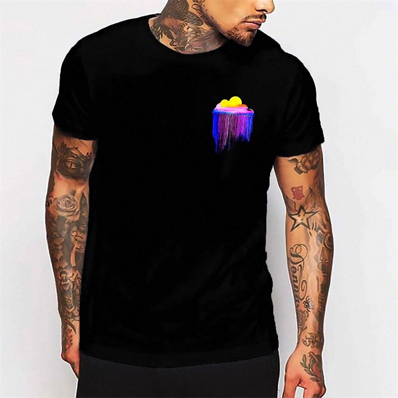 Men's Unisex T shirt 3D Print Graphic Prints Graffiti Crew Neck Daily Holiday Print Short Sleeve Tops Casual Designer Big and Tall Black H44