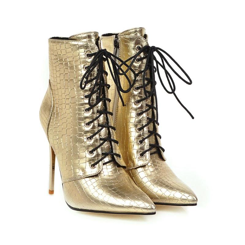 

Classic Spring and Autumn Women's Boots Fish Lin Europe and America with pointed knight boots sexy nightclub, Gold