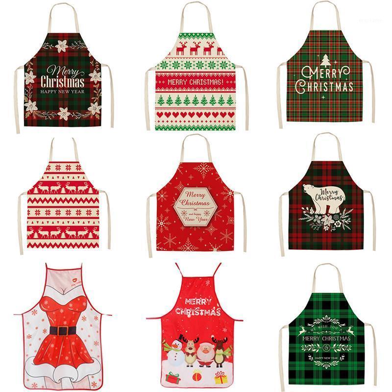 

Christmas Cotton Linen Apron Kitchen Creative Decoration New Year Gifts For Men&Women Kitchen Household Items 2021Christmas Gift1