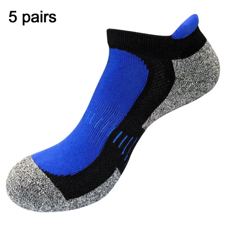 

Men 5pairs Outdoor Sports Running Ankle Athletic Socks Sweat Absorption Ergonomic Non Slip Cotton Blend Spring Autumn Breathable, Grey