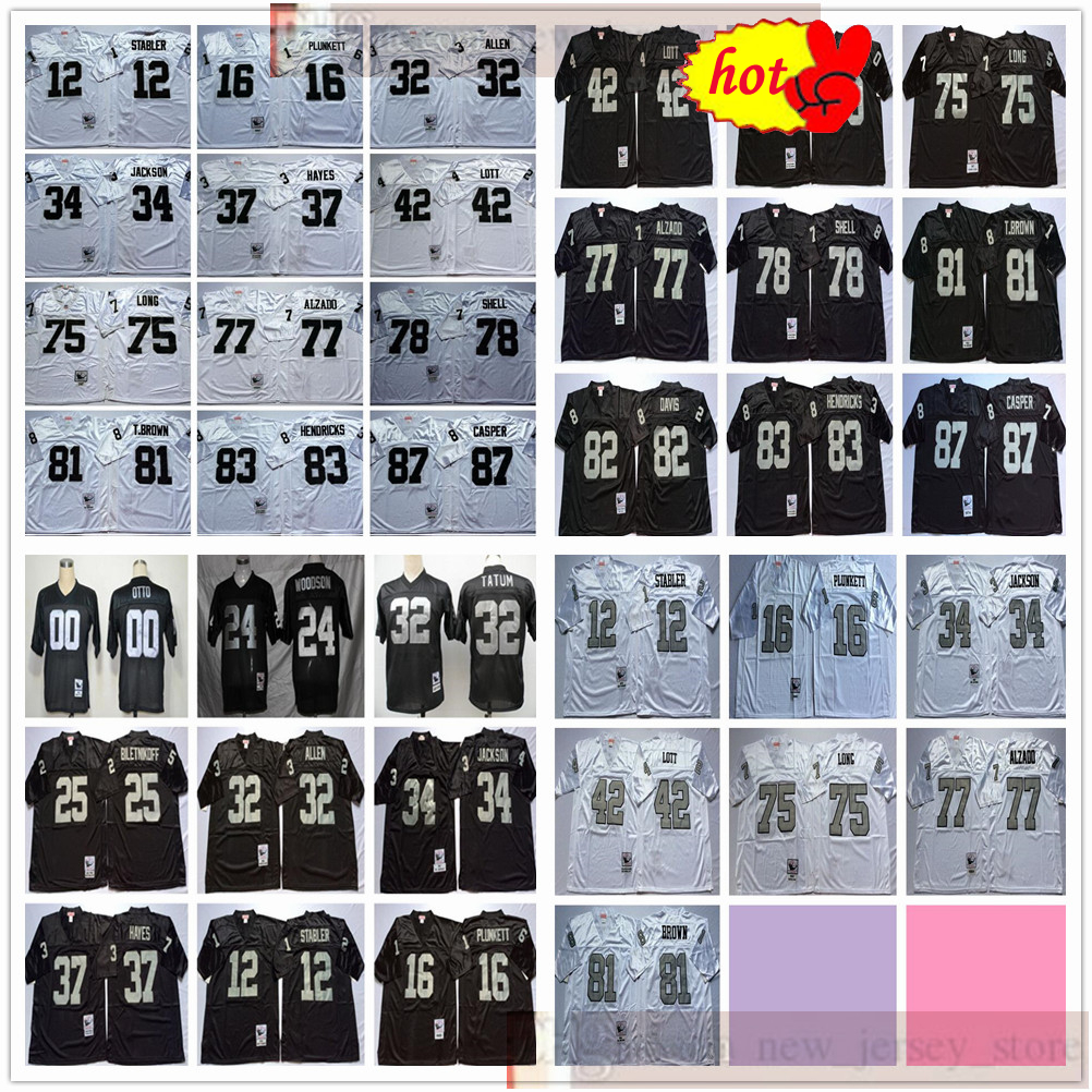 

NCAA Football Retro Vintage 00 Jim Otto Jack Tatum Marcus Allen Charles Woodson Bo Jackson Jim Plunkett Ken Stabler Jerseys Mens Black Cheap, Same as picture