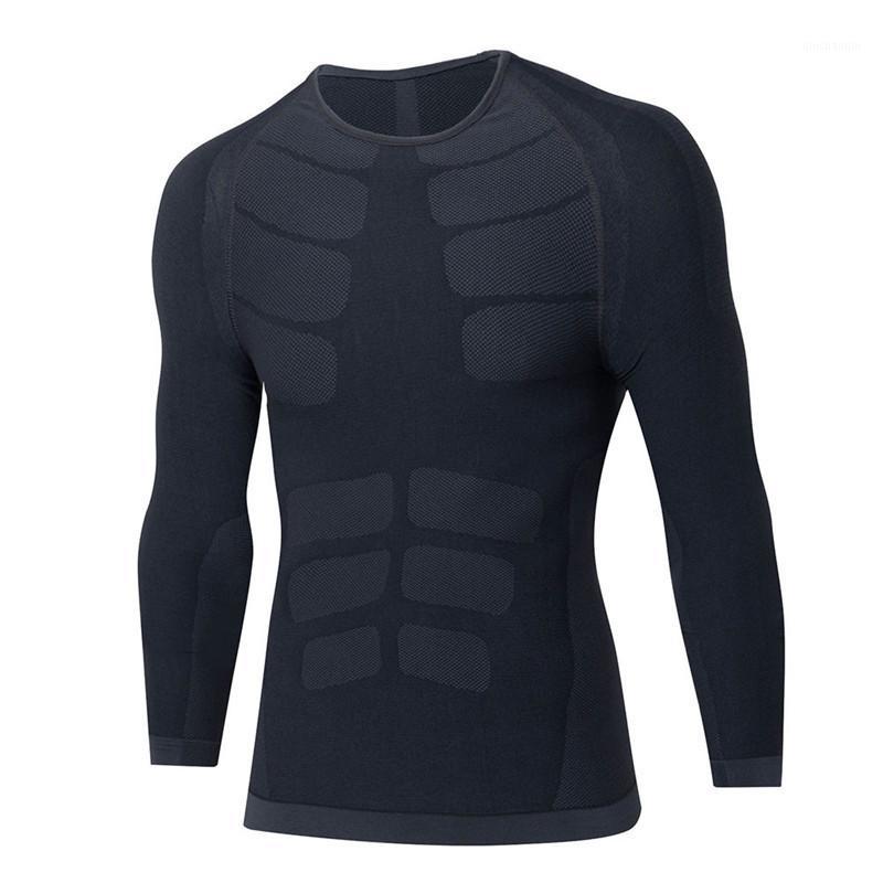 

New Men Quick Dry Compression Fitness Clothing Long Sleeves Shirts Tight Weight Lifting Elastic T Shirts Bodybuilding Crossfit1, As pic