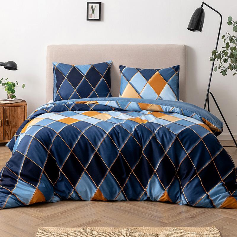 

Geometric Duvet Cover Comforter Bedding Queen King Bed Linens Modern King Size Bedding Sets Cover Single  Double Queen Size, Green