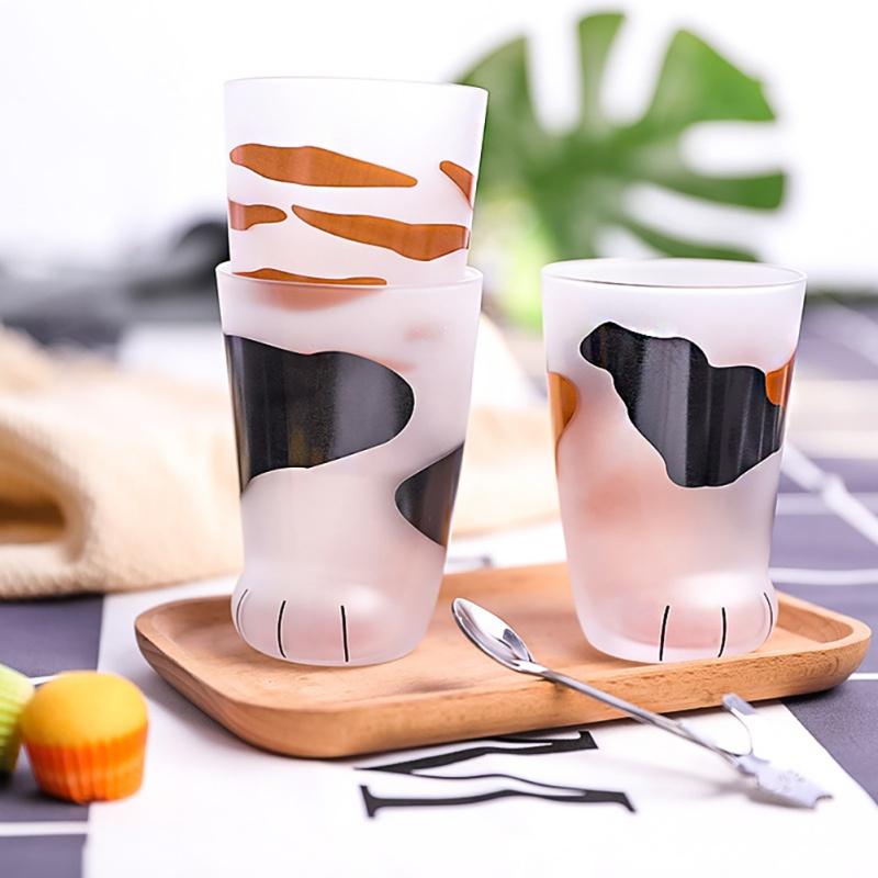 

Creative Cute Cat Paws Glass Tiger Paws Mug Office Coffee Mug Tumbler Breakfast Milk Porcelain Cup