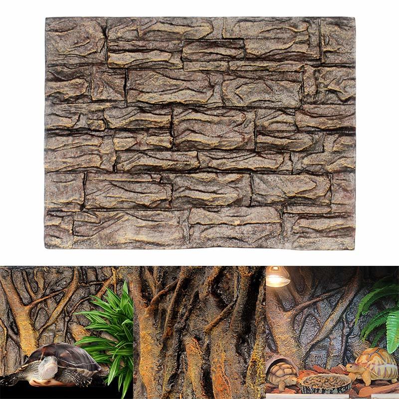 

HOT 3D Foam Rock Stone Aquarium Background Board Decor Foam Board for Reptile Fish Tank 60x45cm TI99 C1115