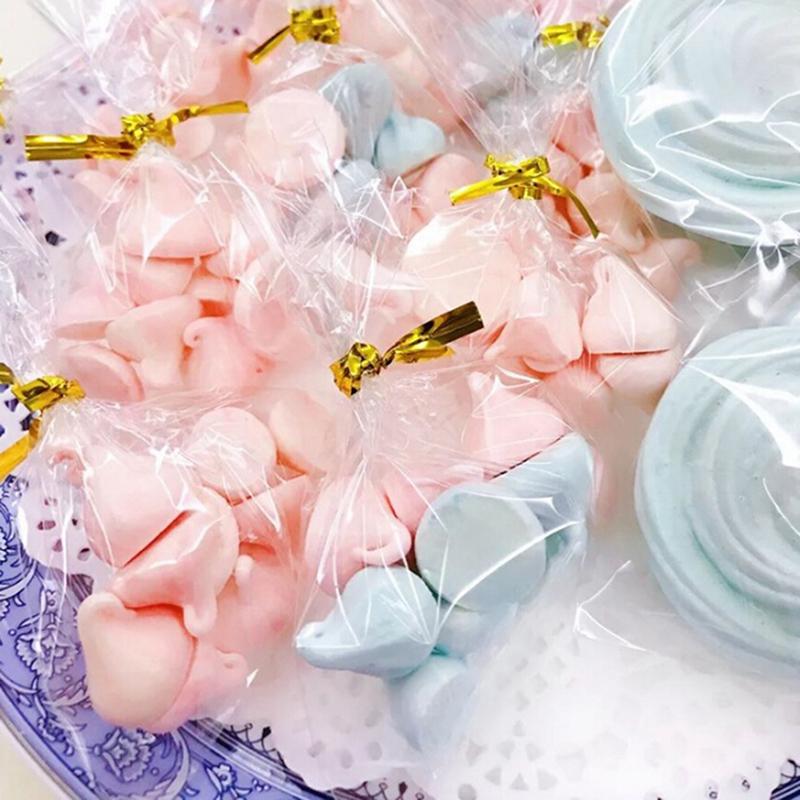 

100pcs 5 Sizes Avail Transparent Opp Plastic Bags for Candy Lollipop Cookie Packaging Cellophane Bag Wedding Party Gifts Favors