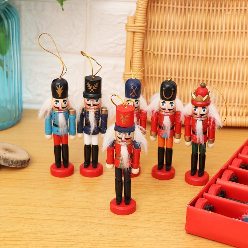 

1Pc Exquisite Random Color Wooden Nutcracker Decorative Handcraft for Friends Children Gifts Xmas House Office Home Display1