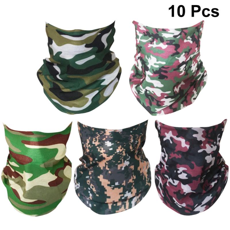 

5pcs Camouflage Seamless Headwear Multifunction Headscarf Unisex Headband Fashion Head Scarf for Yoga Hiking Cycling (Random Sty, As shown 10pcs