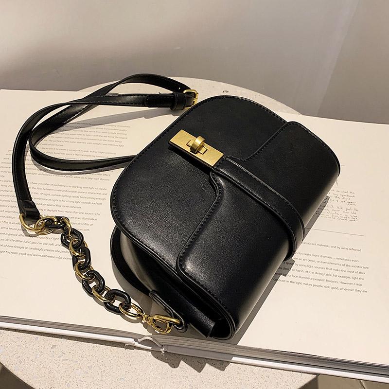 

Simple Solid Color Pu Leather Mini Saddle Crossbody Bag Fashion 2021 Spring Shoulder Chain Purses and Handbags Luxury Designer, Beige