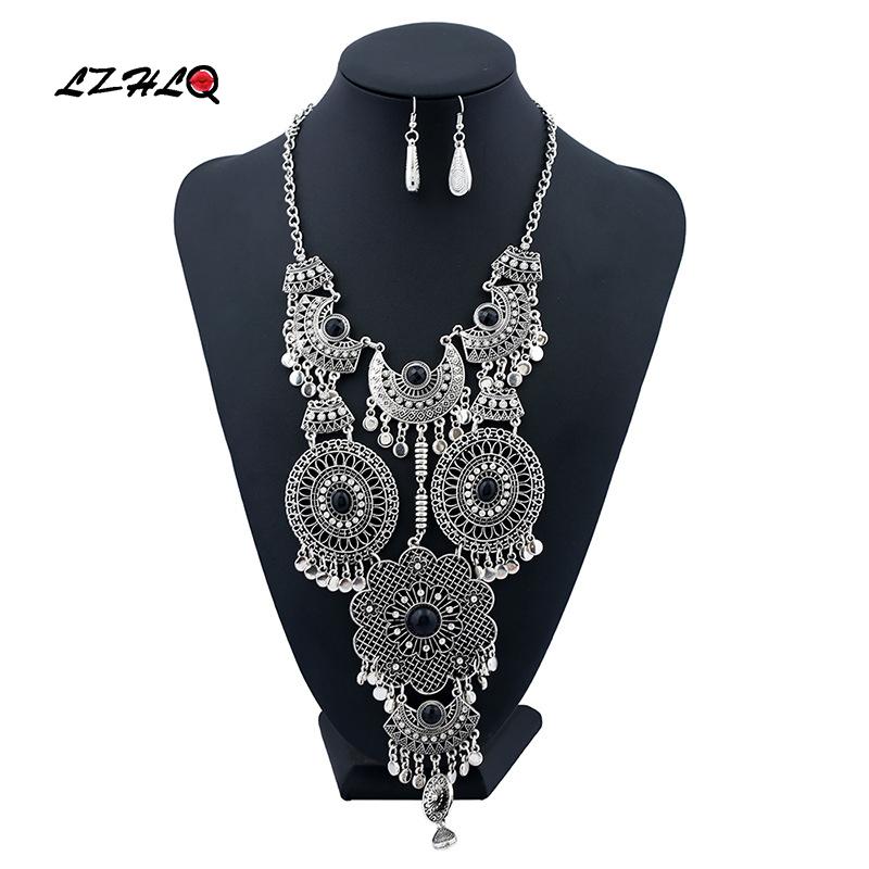 

Chains LZHLQ 2021 Fashion Geometric Hollow Rhinestone Necklaces Multilayer Tassel Necklace Maxi Women Brand Jewelry Accessories
