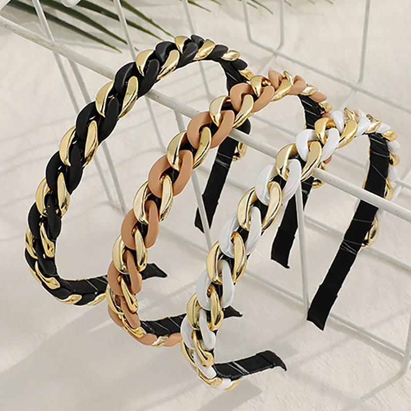 

ZHINI 2020 Hot Sale Cool Women Bohemia Hair Jewelry Vintage Gold Color DIY Handmade Hendbands for Women Fashion Hair Accessories