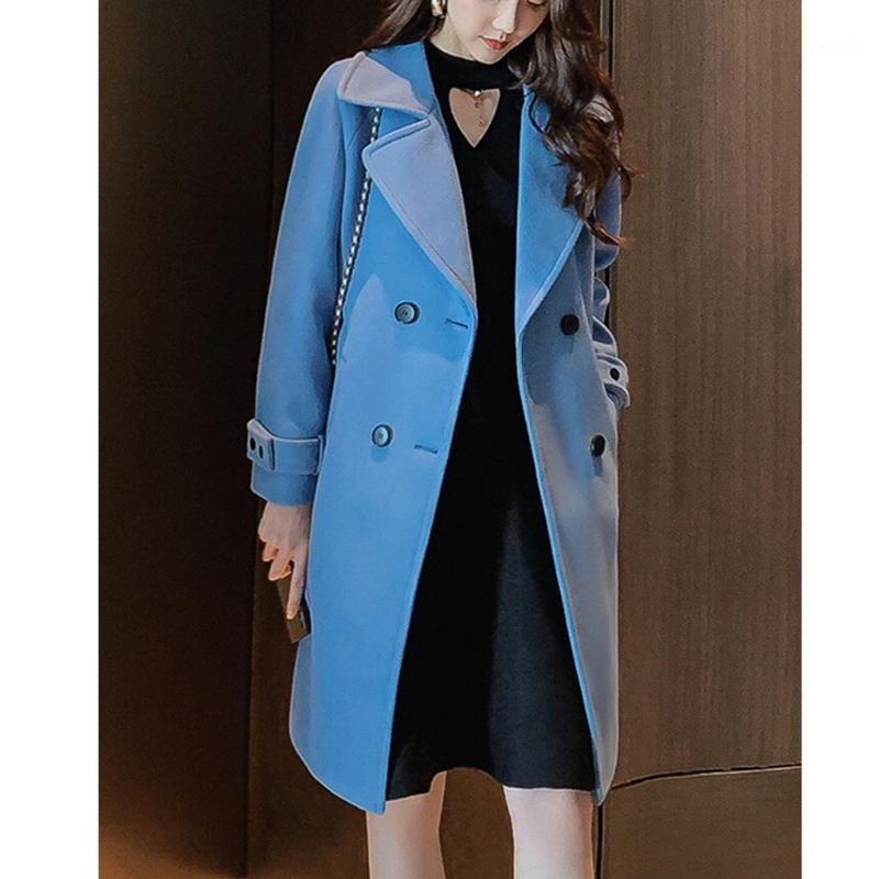 

Women's Wool & Blends Winter Autumn Coat Women Jacket Long Oversized Coats Plus Size Large Black Blend Woolen Warm Outerwear Nice Clothing#J, Beige