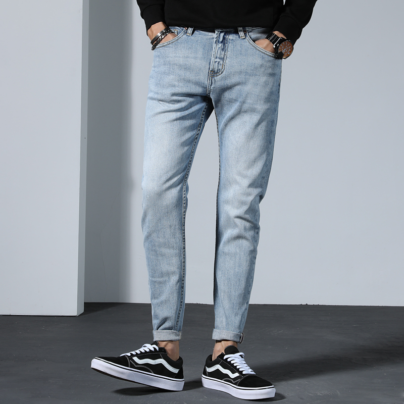 

2021 New Thin Brem Elastic Men's Pants Hip Streetwear Spring O2F7, Sky blue.