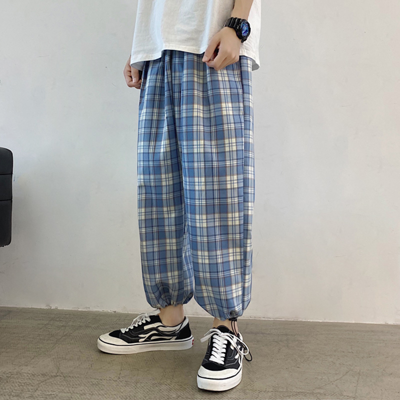 

2021 New Hip Hop Streetwear Harem -spring Fall Plaid Fashionable Joggers Man's Sweatpants Sweat Pants 5TEX, 2151 1