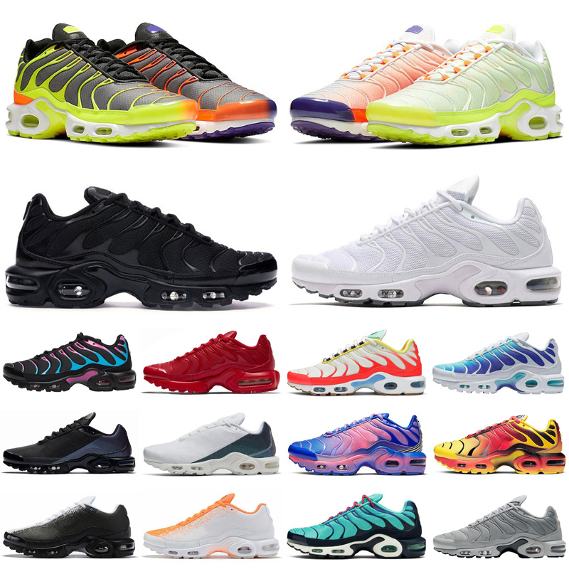 

Classic tn plus SE men women running shoes triple black white athletics outdoor mens womens trainers sports sneakers runners size 36-45, #11 black crimson 40-45