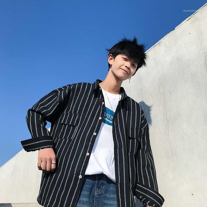 

2020 Spring And Autumn New Youth Popular Striped Multi-pocket Long-sleeved Shirt Fashion Casual Loose Wild Shirt -3XL1, Red