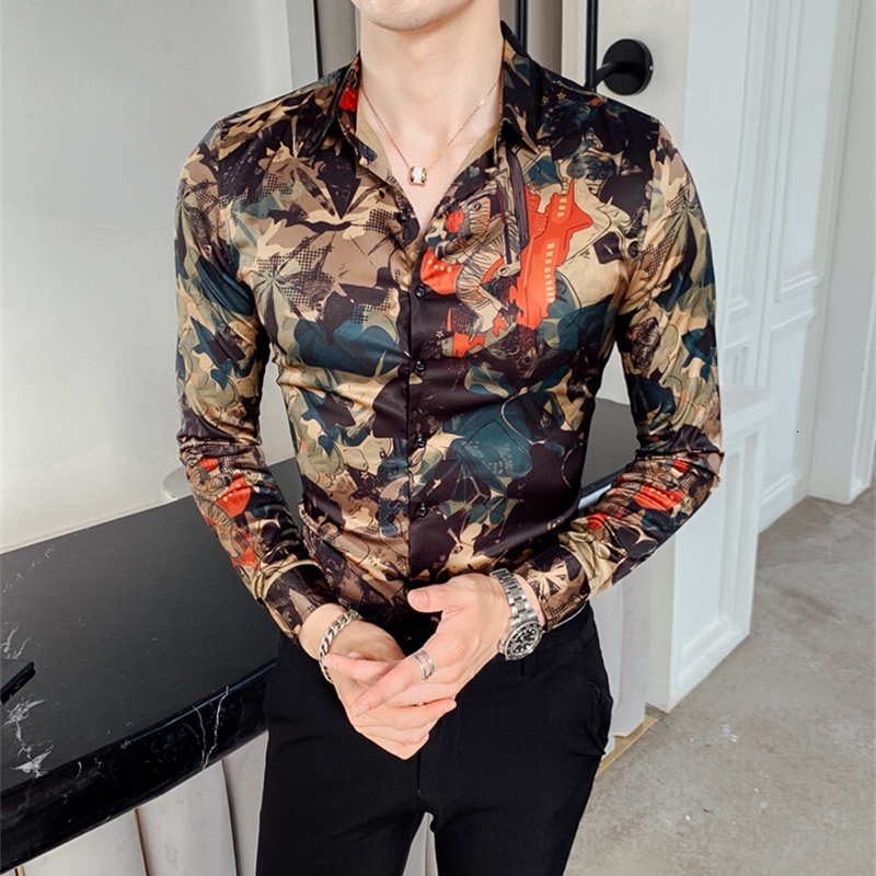 

2021 New Mens Shirts Camisa Masculina Long Sleeve Men Slim Design Formal Casual Male Shirt High Quality Rmms, As shown