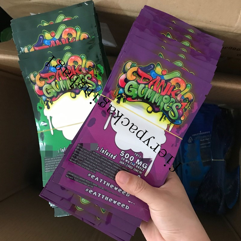 

Edibles Packaging 500MG DANK Gummies bags Worms Edibles Bears Cubes Gummy bags Wholesale from ctory 2020