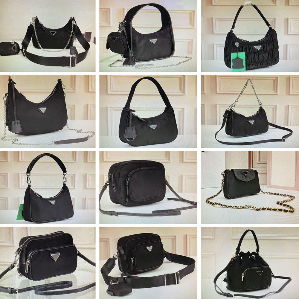 

Vintage nylon hobo pleated cross body bag feel mini handbags women shoulder bag camera bags fashion camouflage purses chain tote key wallet