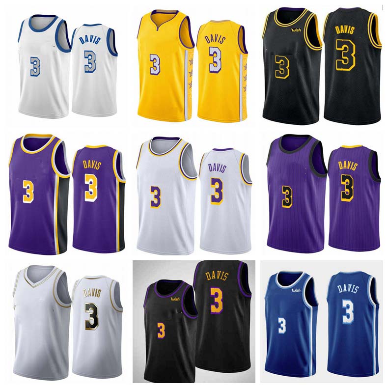

Men Los Angeles Lakers Anthony Davis basketball jersey ;Swing players sew and embroider basketball jerseys, Black;red
