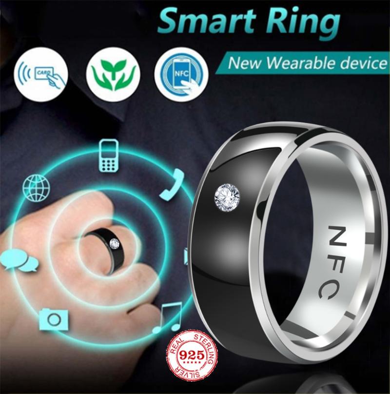 

Rings stainless steel material intelligent NFC couple ring with black glue white glue magic ring open door driving