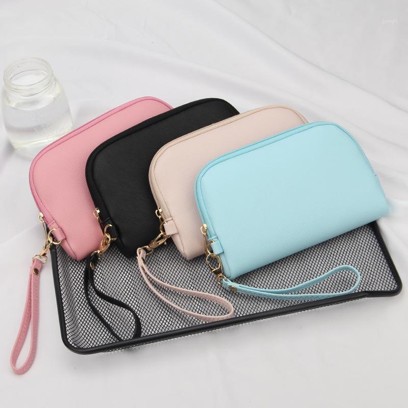 

2020 new ladies solid color cosmetic bag travel storage bag student fashion waterproof clutch women's1, Black