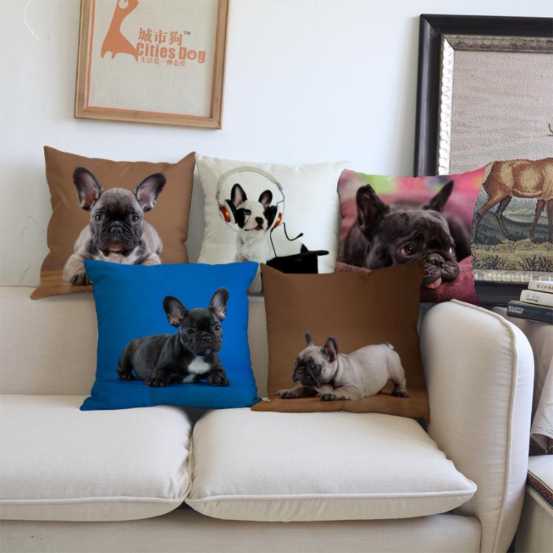 

Valentine's Day gift pillows cushion sofa cover French Bull dog decorative 2020 new Year dogs pillowcases almofada cojines, Jtq0076