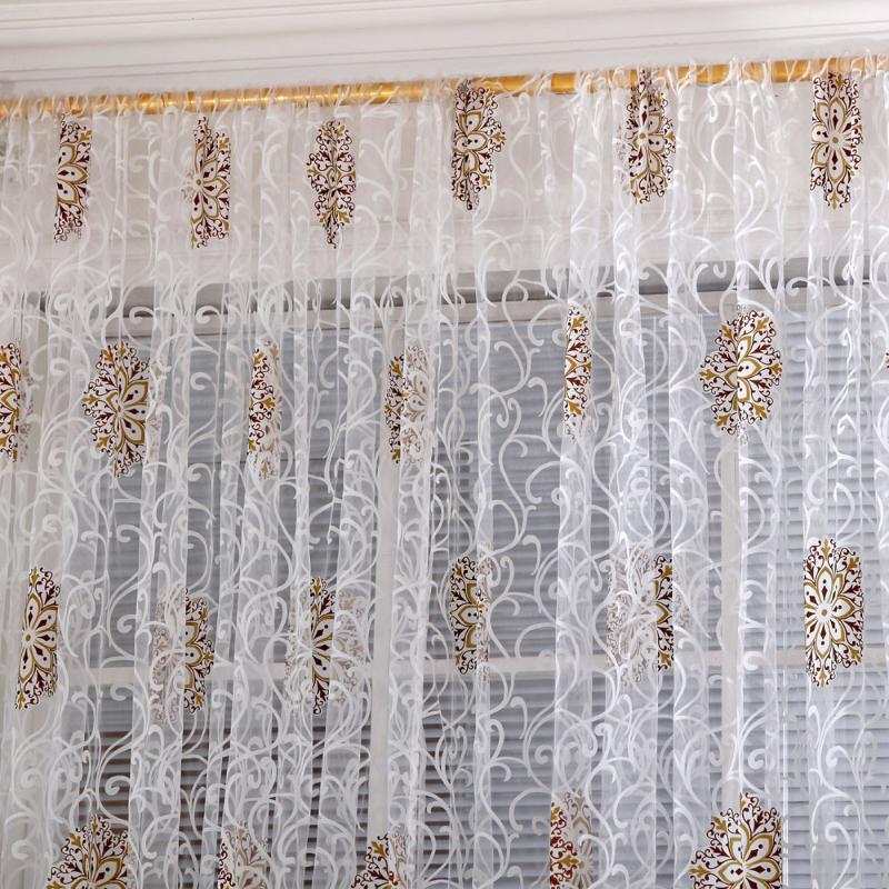 

Curtain & Drapes European Style Jacquard Design Home Decoration Modern Tulle Fabrics Organza Sheer Panel Room Divider Scarf Valance #YJ