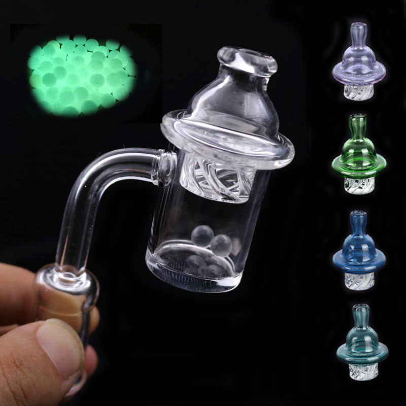

wholesale Quartz Banger Nail with Spinning Carb Cap and Terp Pearl 10mm 14mm 18mm Joint 90 Degrees For Glass Bongs in stock