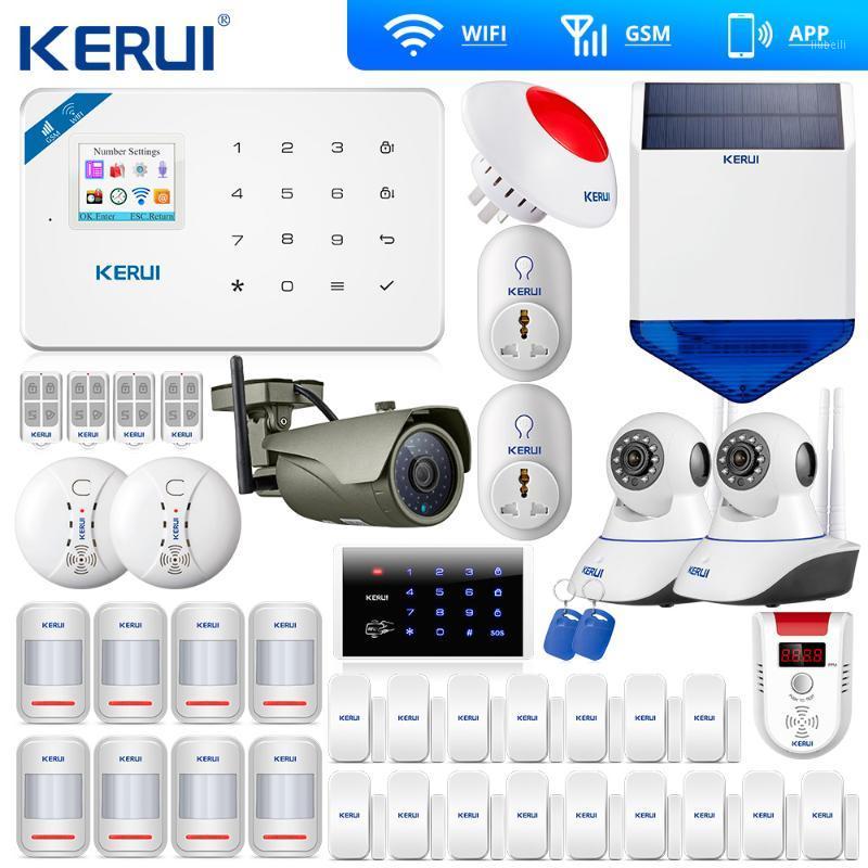 

Latest Kerui W18 Wireless Wifi GSM Home Alarm Kit APP Control LCD GSM SMS Burglar Alarm System For Home Security1