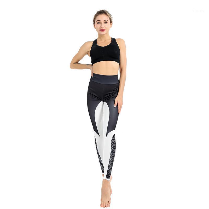 

Fitness Yoga Sports Leggings Women's Sports Tight Stitching Print Yoga Tights Pants Women's Running Pants Leggings Women1, Black