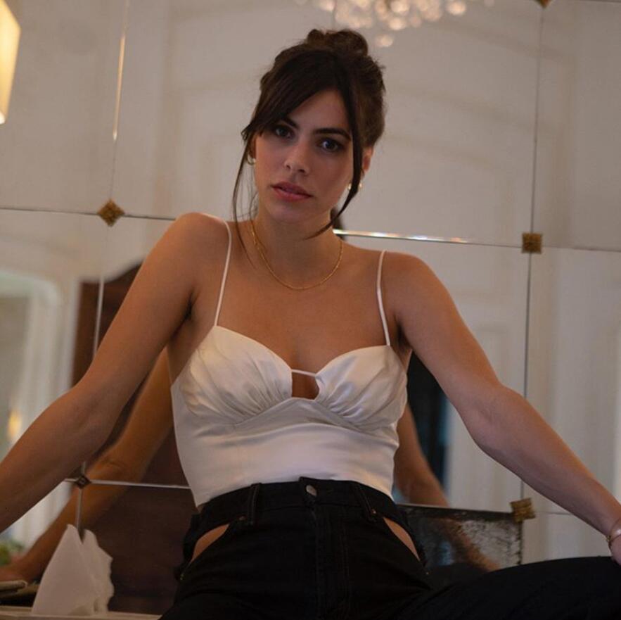 

Female Fashion Basic Vest Sexy Hollow White Tops Crop Out Short Bra Vests with No Thin Back Upper Q74 566h