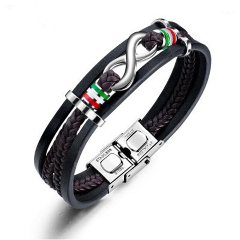 

Alexandanne Dropshipping Vintage Endless Love Stainless Steel Bracelets Infinity Leather Bracelet Gift for Men Charm Bracelets1