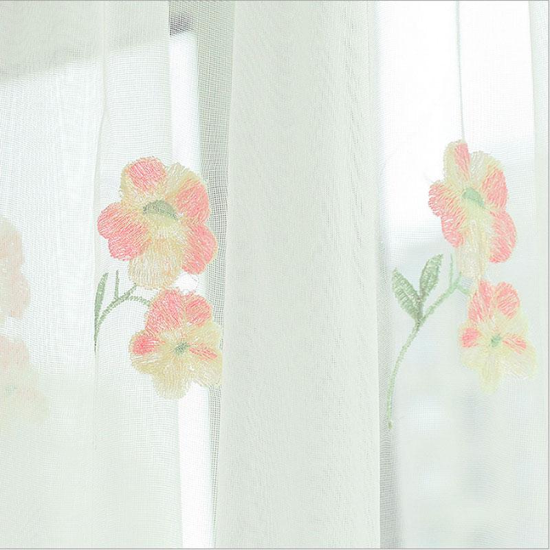 

interior White Embroidery Tulle Sheer Curtains for Living Room or bedroom Window, Colour 1