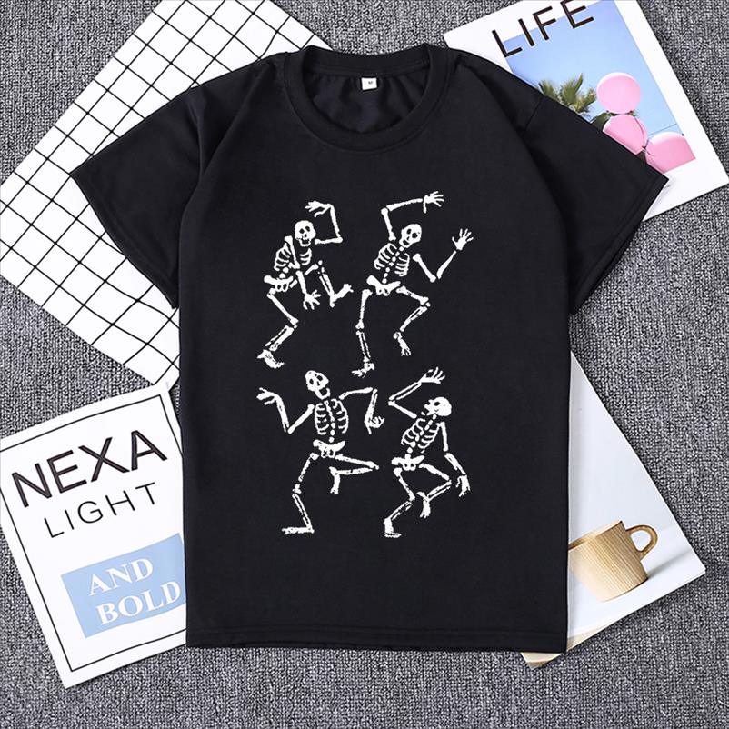

hillbilly skeleton skull printing t shirt women funny halloween party tshirts short sleeve cotton hip hop tees, White