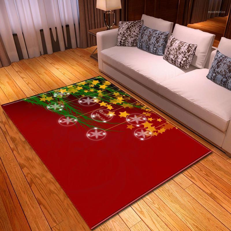 

Merry Christmas Carpets Flannel 3D Printed Area Rugs Parlor Xmas Star Mat Rugs Nordic Large Red Rug Carpet for Living Room Decor1, No-1