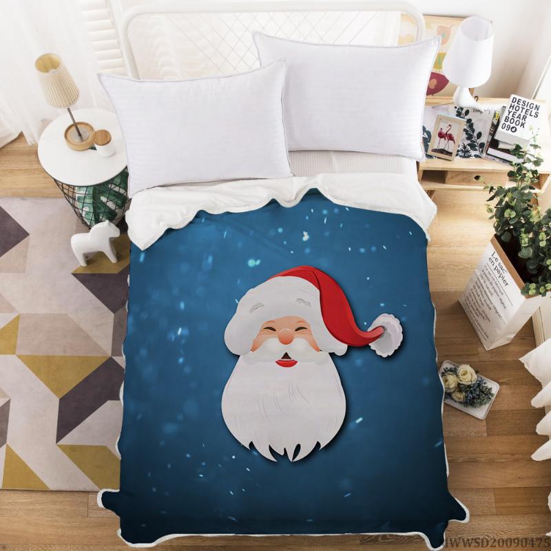 

Creative Santa Claus Print Blanket 3D Modern Blanket Merry Christmas Bedroom Decoration Super Soft For Kids Adult