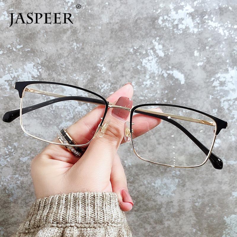 

JASPEER Trendy Anti Blue Computer Glasses Men Radiation Blue Light Blocking Clear Lens Eye Glasses For Women Optical Frames