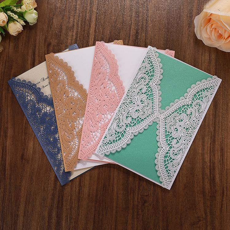 

50pcs Customize Print High-end White Wedding Invite Card Laser Floral Glittery Engagement Baptism Invitations1